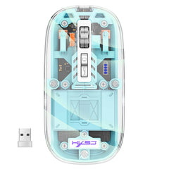 Transparent Wireless + Bluetooth Dual-Mode Rechargeable Mouse