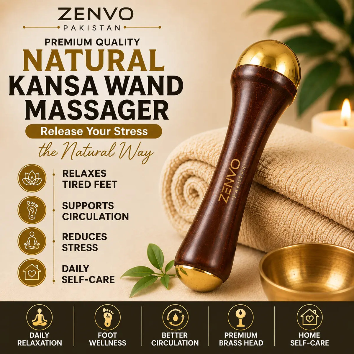 PREMIUM QUALITY NATURAL KANSA WAND MASSAGER