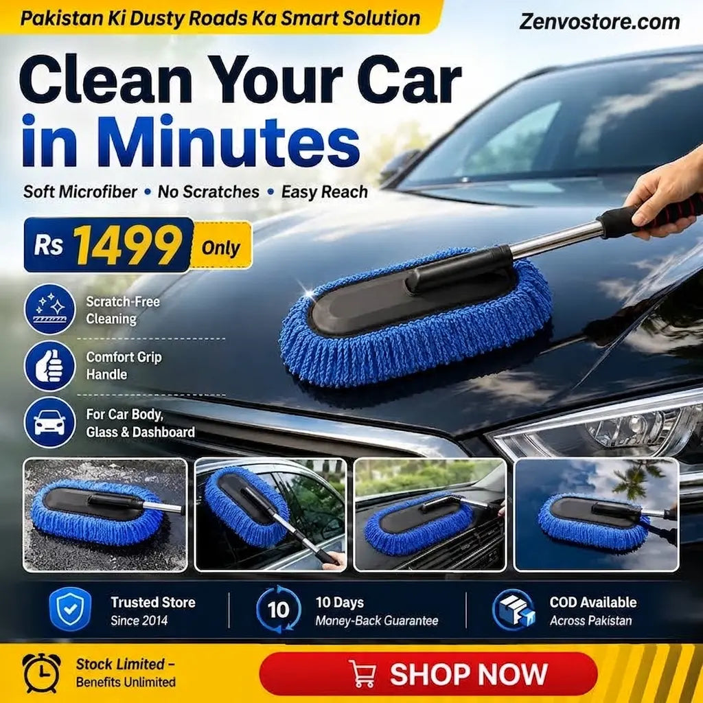 Microfiber Car Cleaning Duster with Telescopic Handle
