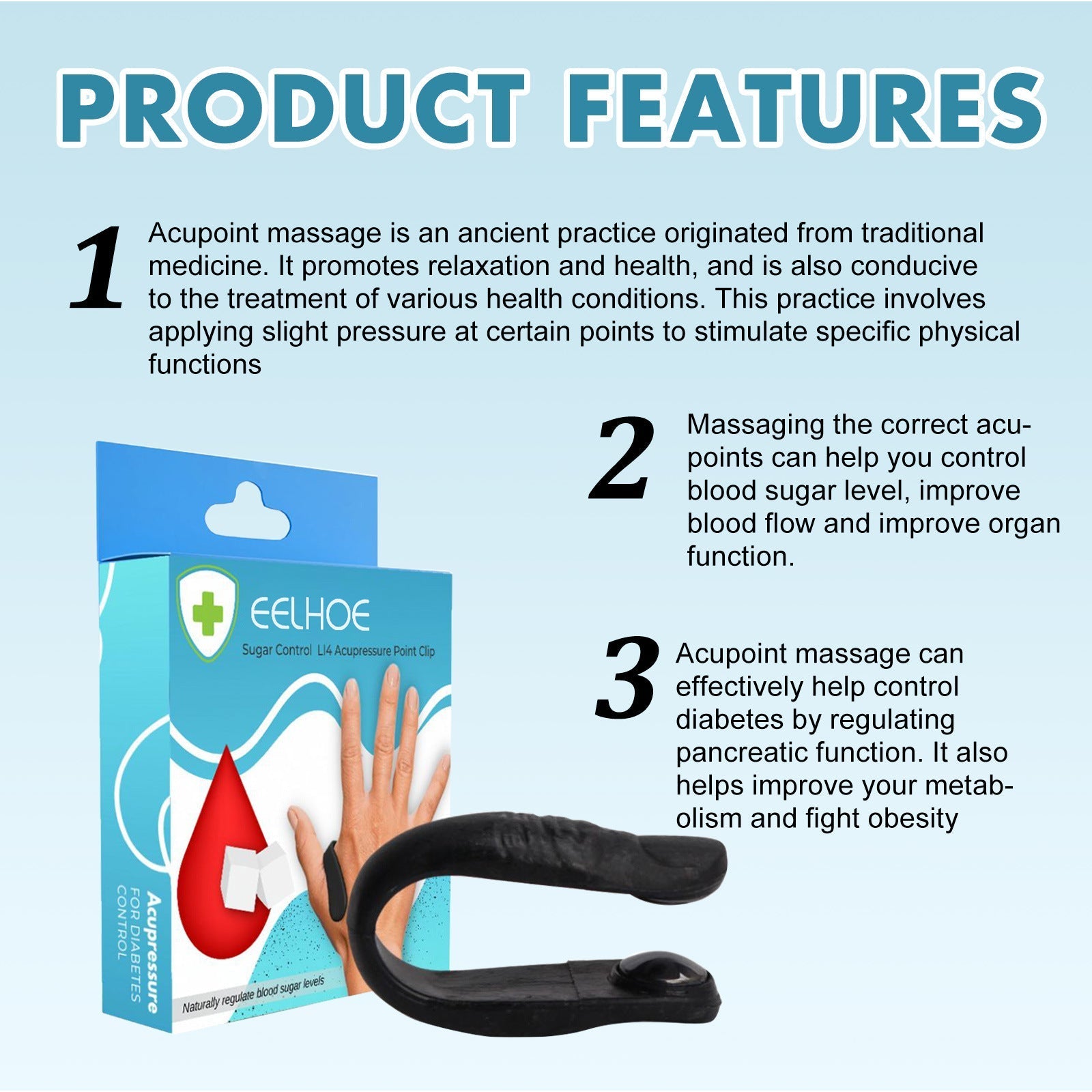 BUY  1 GET  1 FREE DEAL – SUGAR CONTROL LI4 ACUPRESSURE POINT CLIP (THUMB SHAPE ORIGINAL MAGNETIC)