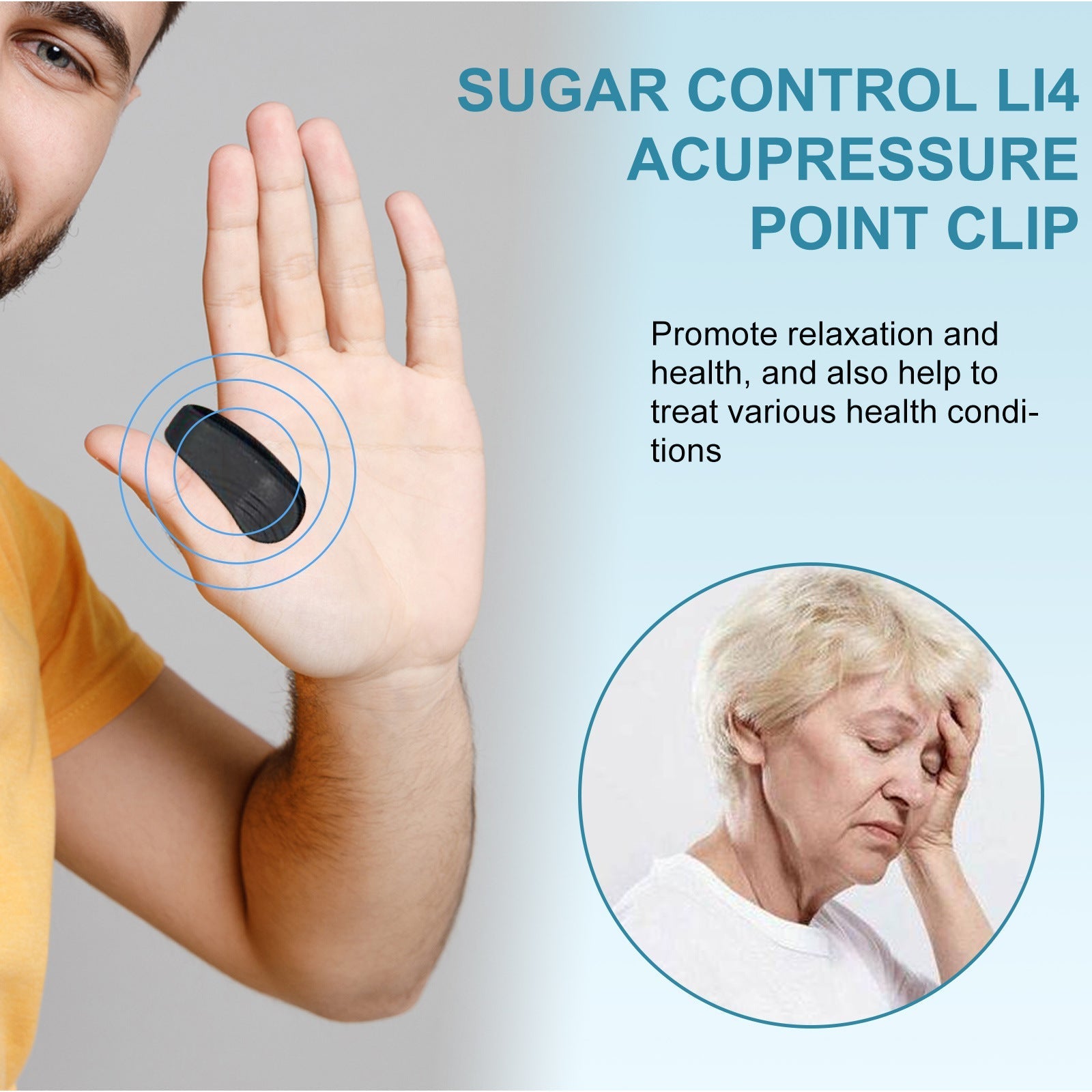 BUY  1 GET  1 FREE DEAL – SUGAR CONTROL LI4 ACUPRESSURE POINT CLIP (THUMB SHAPE ORIGINAL MAGNETIC)