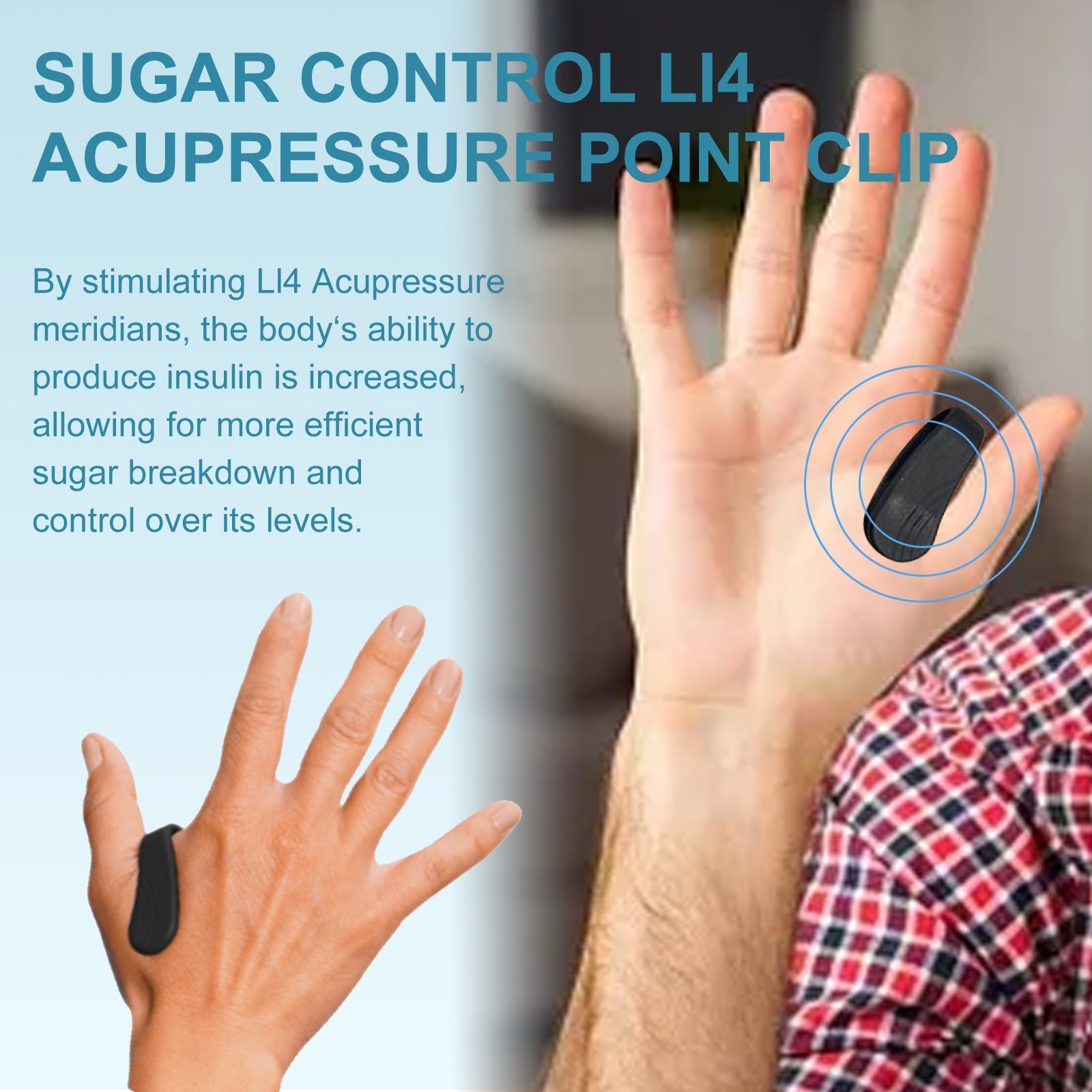 BUY  1 GET  1 FREE DEAL – SUGAR CONTROL LI4 ACUPRESSURE POINT CLIP (THUMB SHAPE ORIGINAL MAGNETIC)